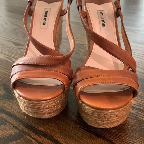 Miu Miu platform espadrille heel sandals - Picture 4 of 13